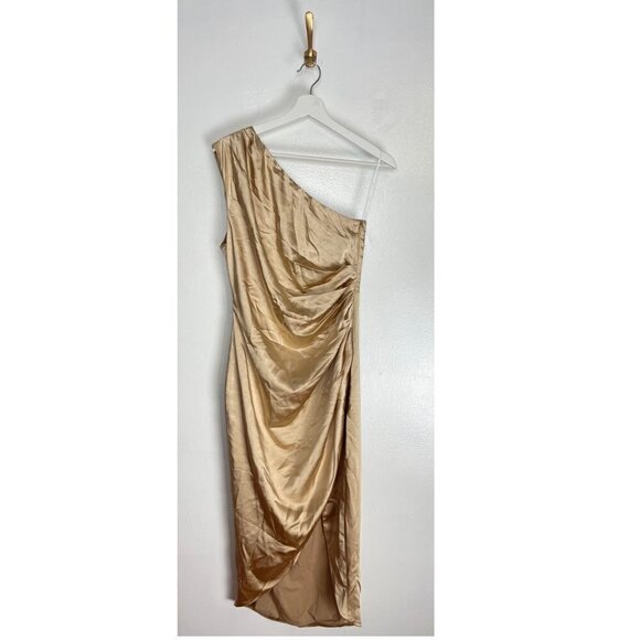 ELLIATT Cassini One-Shoulder Dress in Gold Size Medium - Picture 4 of 10
